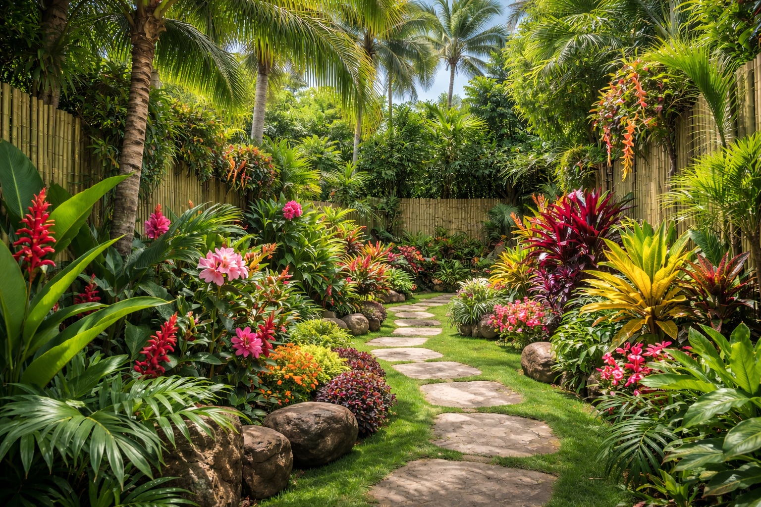 Jardin privé clos à Punaauia