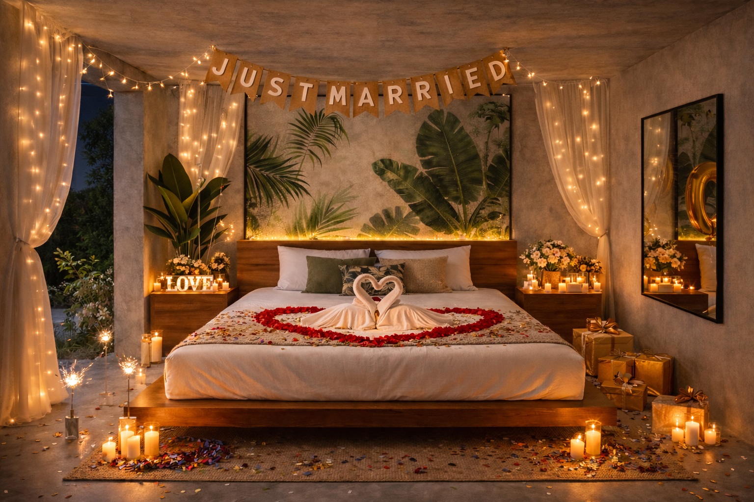 Mise en scène lune de miel romantique à Tahiti