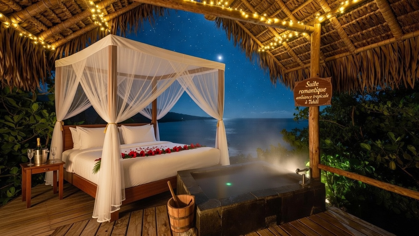 Suite romantique ambiance tropicale à Tahiti